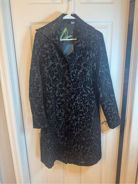 Desigual Black Floral Damask Coat
